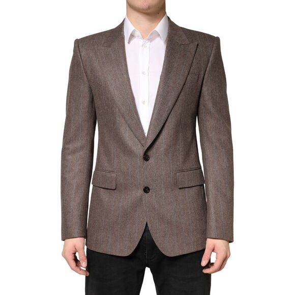 Dolce & Gabbana Brown Stripes Single Breasted Men's Blazer